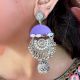 Purple Oxidized Mirror Heavy Jhumka